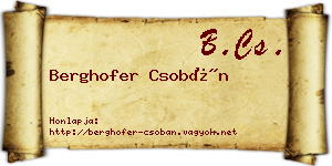 Berghofer Csobán névjegykártya